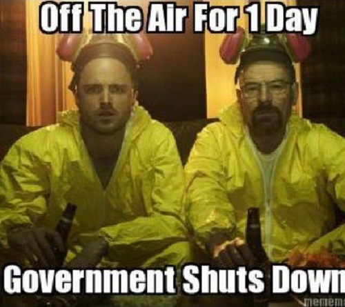 Off the air for 1 day Government shuts down